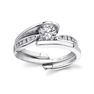 White gold diamond engagement ring set - 7382SW
