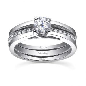 White gold diamond engagement ring set - 7491SW
