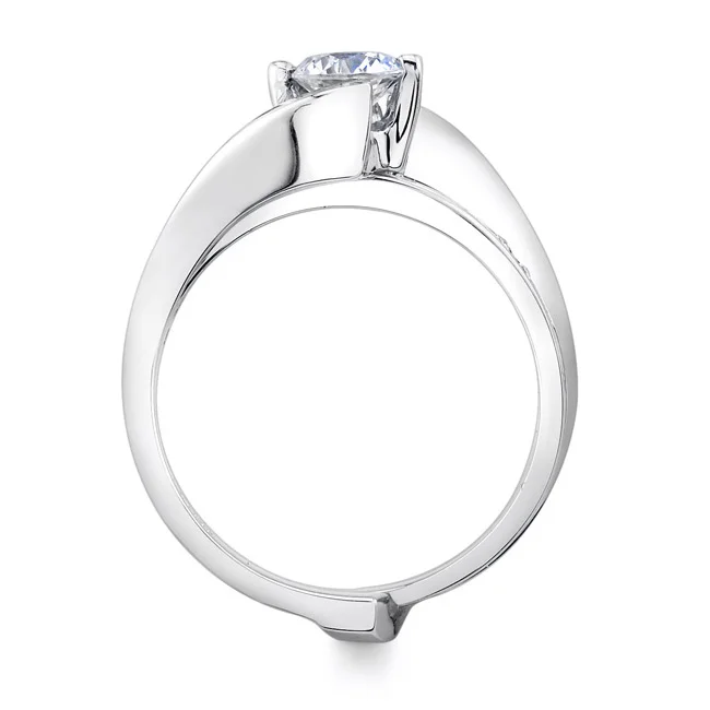 White gold diamond engagement ring set - 7493SW