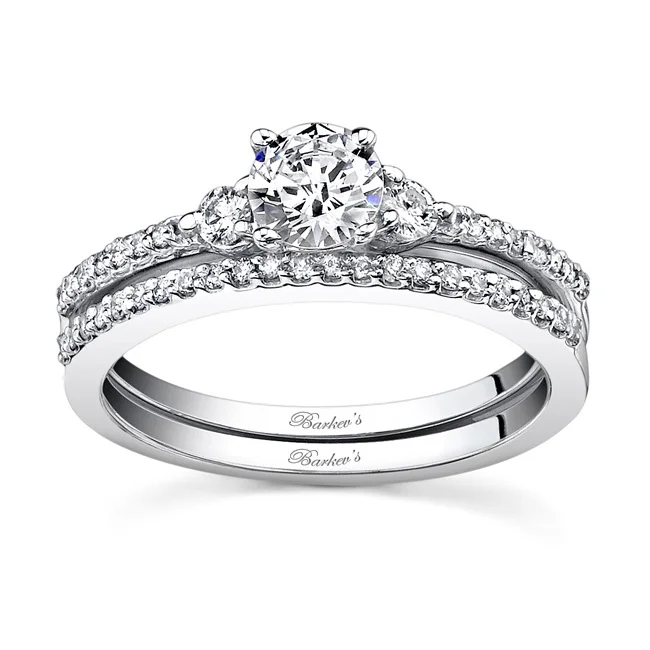 White gold diamond engagement ring set - 7537SW