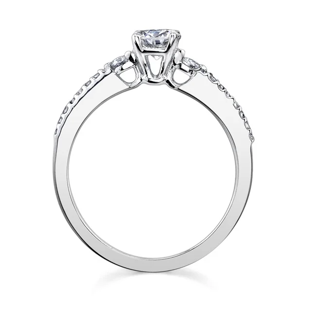 White gold diamond engagement ring set - 7537SW