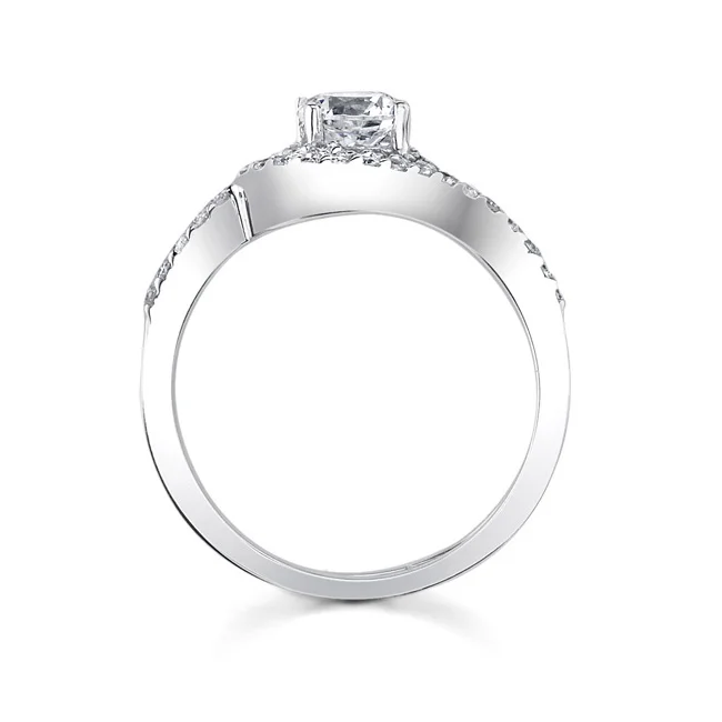 White gold diamond engagement ring set - 7597SW