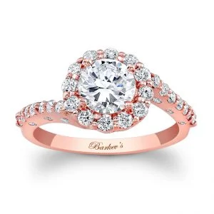 Rose Gold Halo Engagement Ring