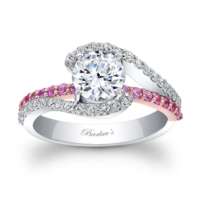 White & Rose Gold Engagement Ring