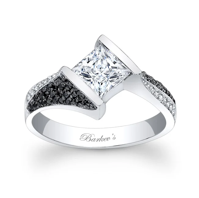 Black and White Diamond Engagement Ring