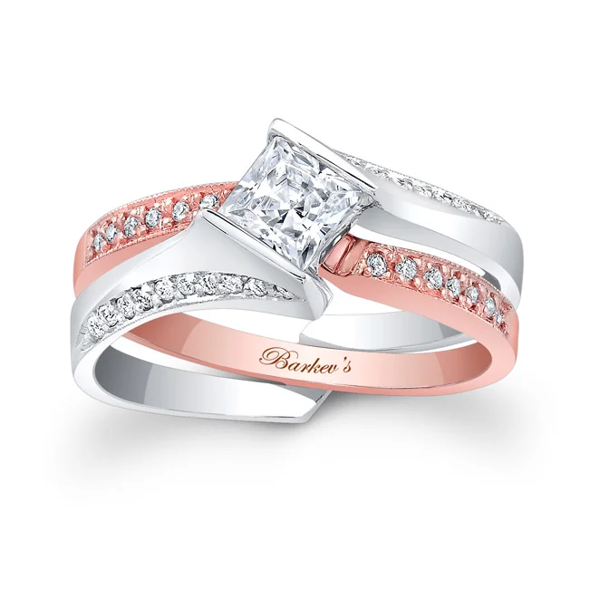 Rose & White Gold Bridal Set