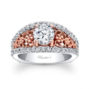 White & Rose Gold Engagement Ring