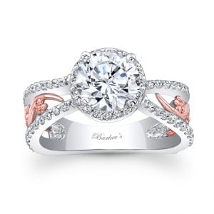 White & Rose Gold Engagement Ring