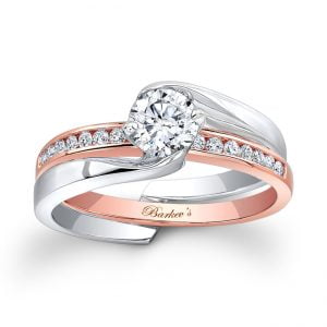 White & Rose Gold Bridal Set
