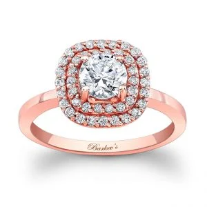 Rose Gold Halo Engagement Ring