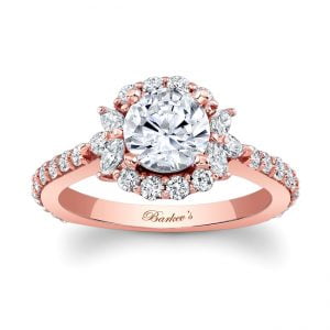 Rose Gold Halo Engagement Ring