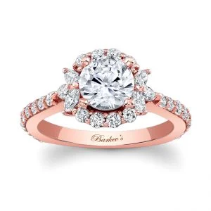 Rose Gold Halo Engagement Ring