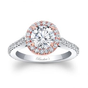 Two Tone Halo Engagement Ring