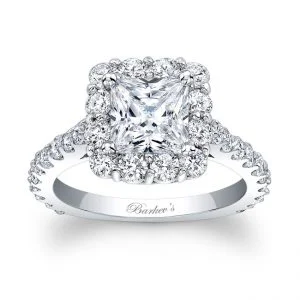 Princess Cut Halo Engagement Ring