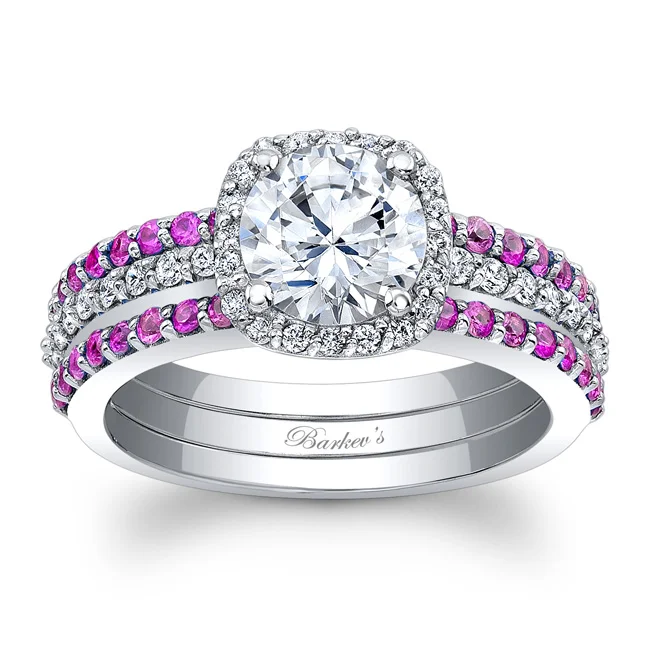 Pink Sapphire Bridal Set