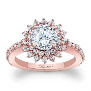 Rose Gold Halo Engagement Ring