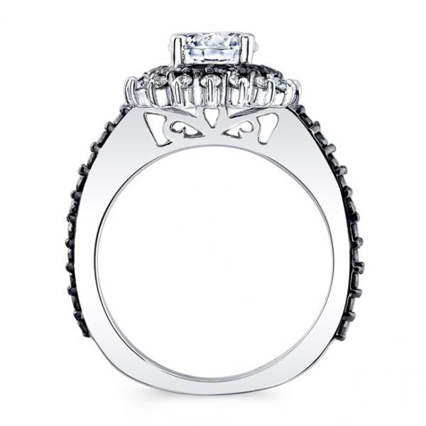 Black Diamond Halo Bridal Set