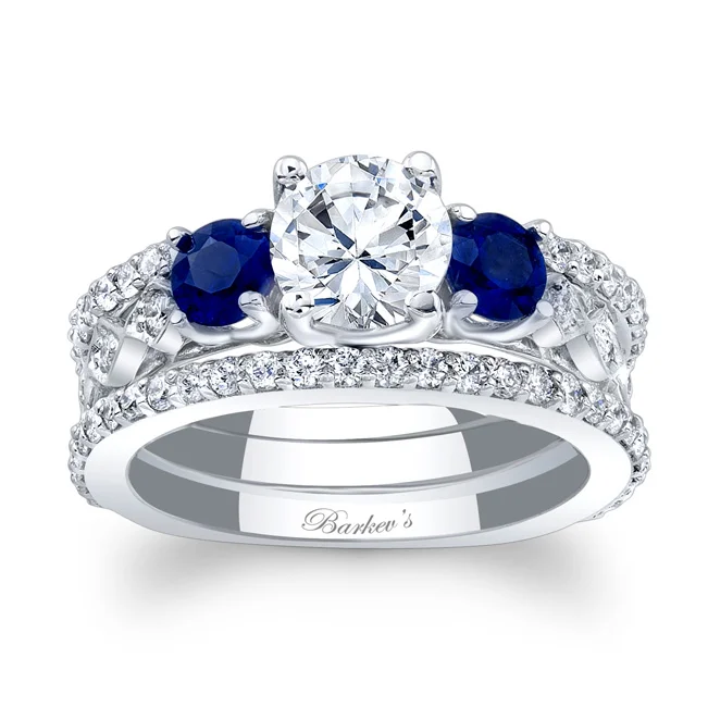 Blue Sapphire Bridal Set