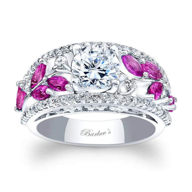 Pink Sapphire Engagement Ring