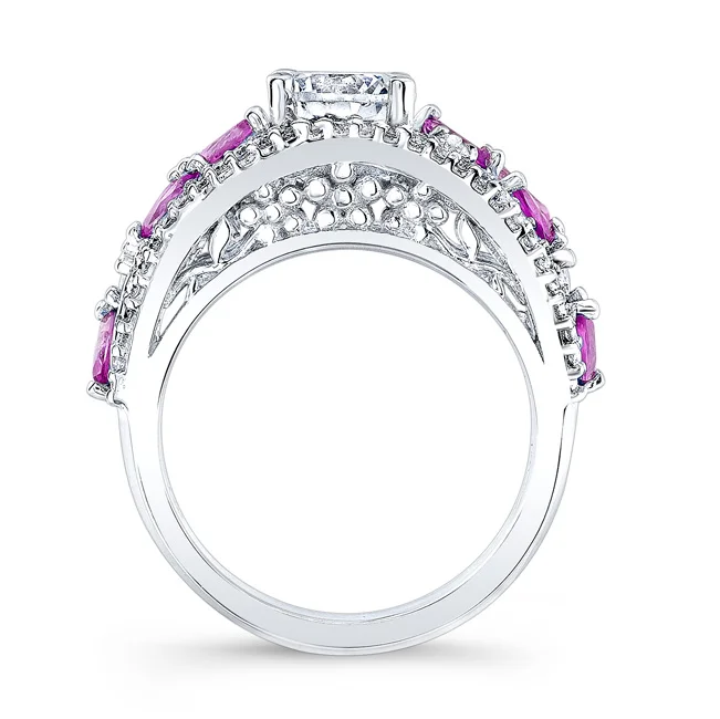 Pink Sapphire Engagement Ring