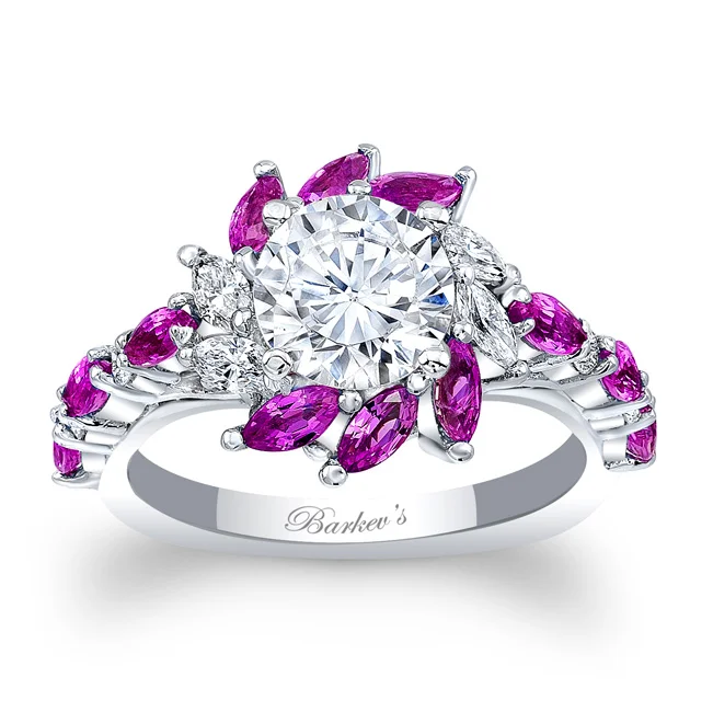 Pink Sapphire Engagement Ring