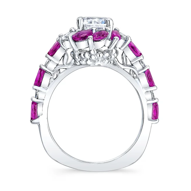 Pink Sapphire Engagement Ring