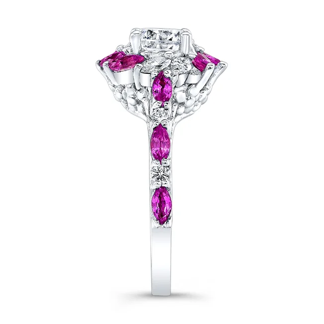 Pink Sapphire Engagement Ring