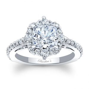 Halo Cushion Cut Engagement Ring
