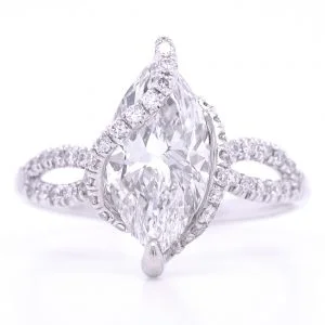 Bridal Rings Company Marquise Diamond Engagement Ring in 18K White Gold