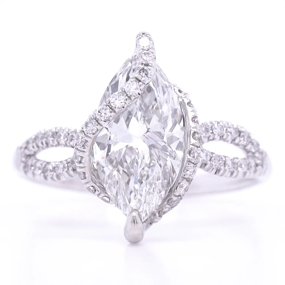 Bridal Rings Company Marquise Diamond Engagement Ring in 18K White Gold