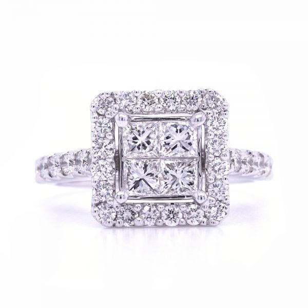 Bridal Rings Company Princess Cut Engagement Ring in 18K White Gold