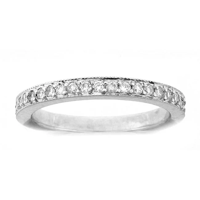 18 KARAT WHITE GOLD DIAMOND WEDDING BAND - WR0732-B