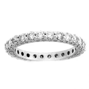 18 KARAT WHITE GOLD DIAMOND WEDDING BAND - 1596WB