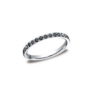 Diamonds White Gold 2mm Black Diamond Band