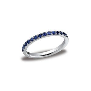 Diamonds White Gold 2mm Sapphire Band