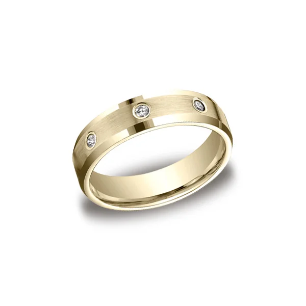 Diamonds Yellow Gold 6mm Diamond Band
