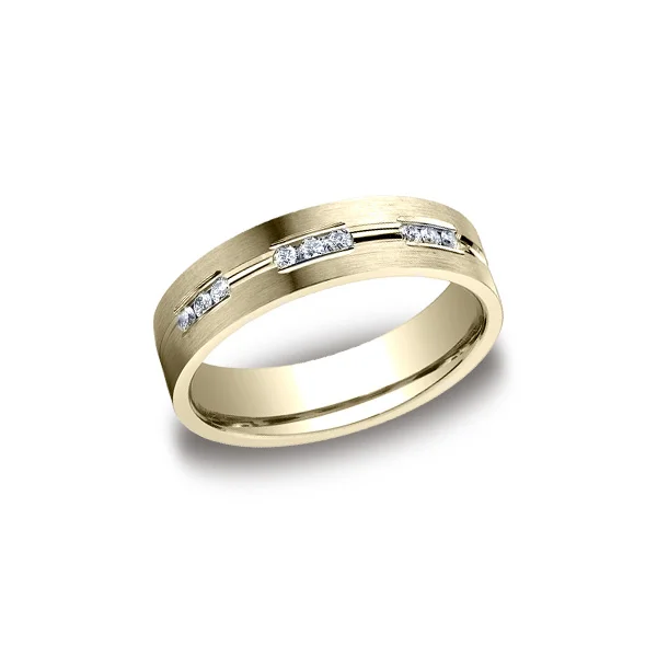 Diamonds Yellow Gold 6mm Diamond Band