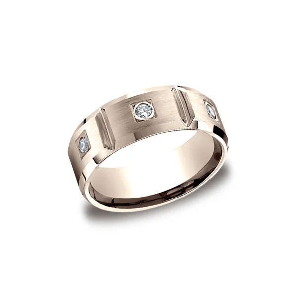 Diamonds Rose Gold 8mm Diamond Band