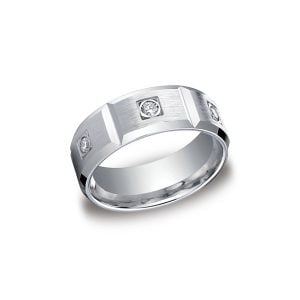 Diamonds White Gold 8mm Diamond Band