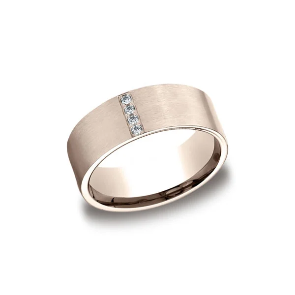 Diamonds Rose Gold 8mm Diamond Band