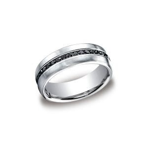 Diamonds White Gold 7.5mm Black Diamond Band