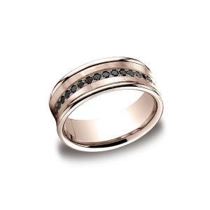 Diamonds Rose Gold 7.5mm Black Diamond Band