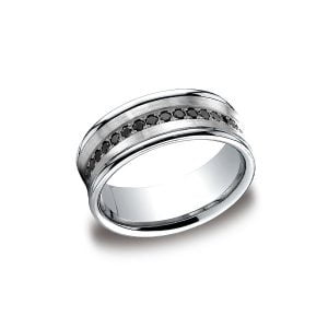 Diamonds White Gold 7.5mm Black Diamond Band