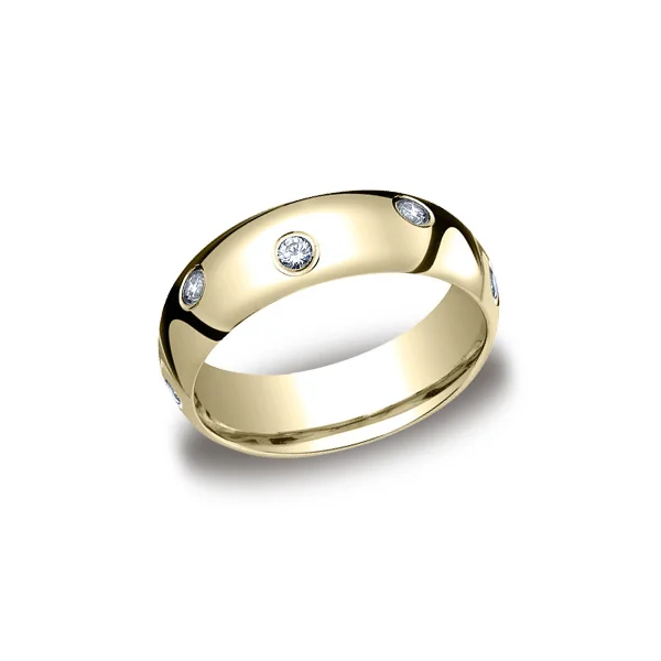 Diamonds Yellow Gold 6mm Diamond Band