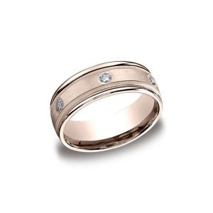 Diamonds Rose Gold 8mm Diamond Band