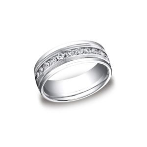 Diamonds White Gold 8mm Diamond Band