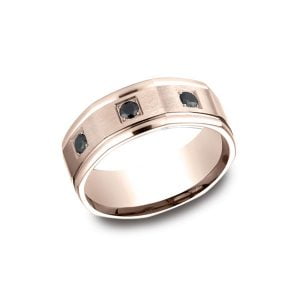 Diamonds Rose Gold 8mm Black Diamond Band