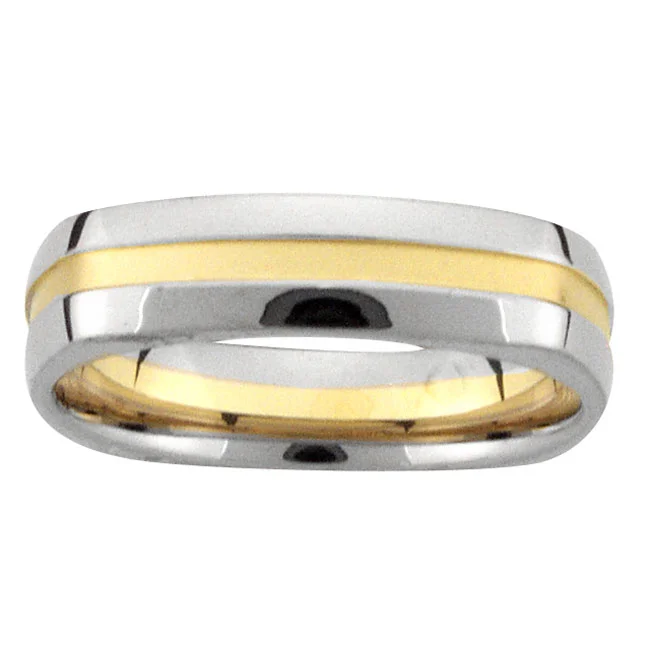 18 KARAT YELLOW & WHITE GOLD GENTS BAND