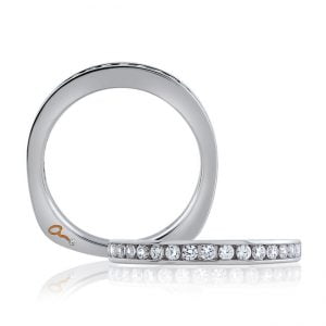 18 KARAT WHITE GOLD WEDDING BAND with diamonds - 4016WR-B