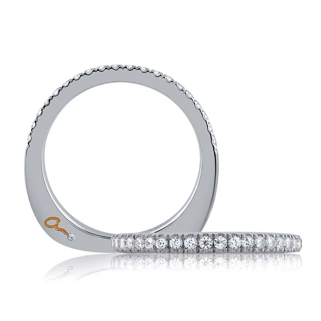 18 KARAT WHITE GOLD WEDDING BAND with diamonds - 4020WR-B